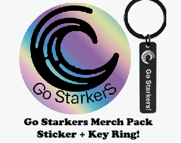 Go Starkers Merch (key ring + sticker)