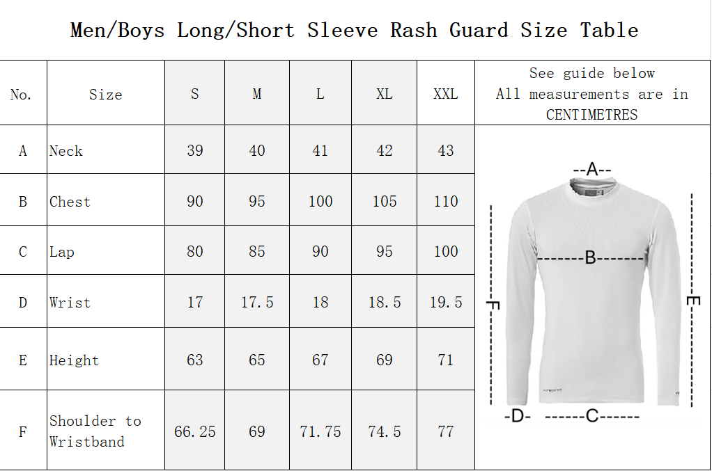 Male Long Sleeve Rash Guard